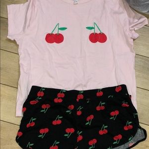 Forever 21 cherry matching set